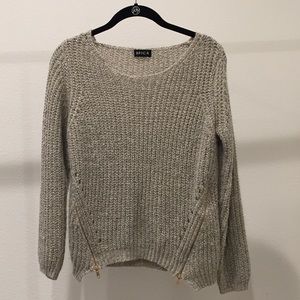 Zipper Side Knit Sweater